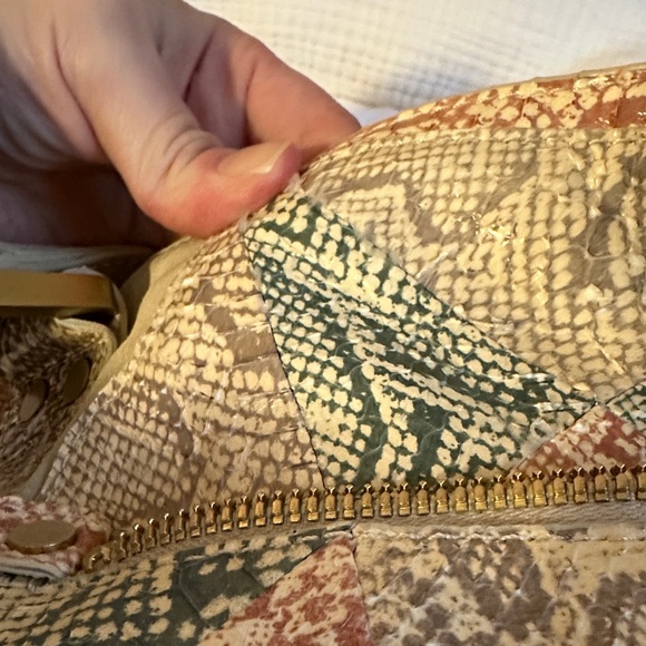 Jimmy Choo Ramona Beige and Multicolor Snake Shoulder Bag - Picture 5 of 9